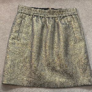 Gold Jaquard Mini Skirt